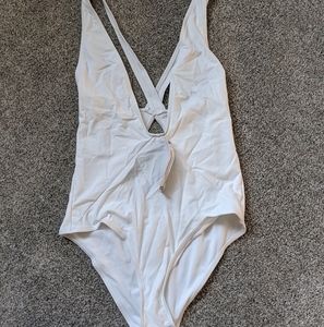 White one piece bathing suit